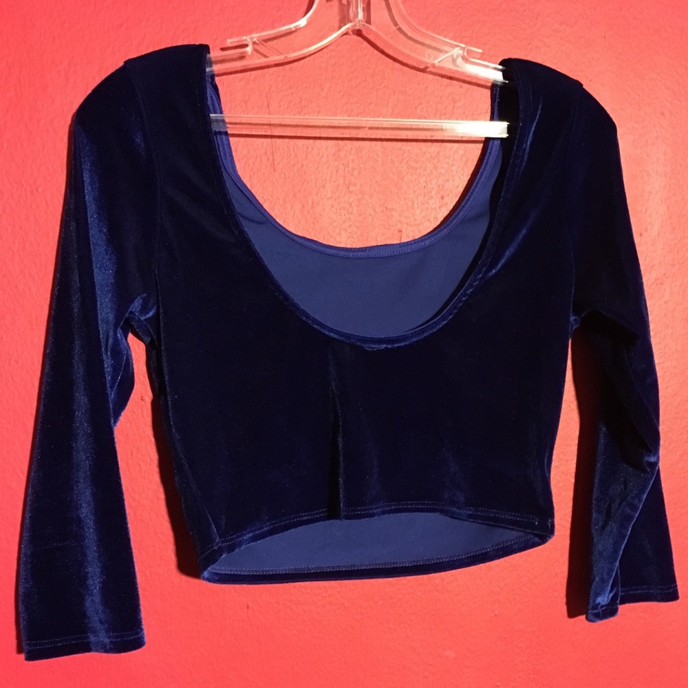 Velour 3 Quarter Sleeve Crop